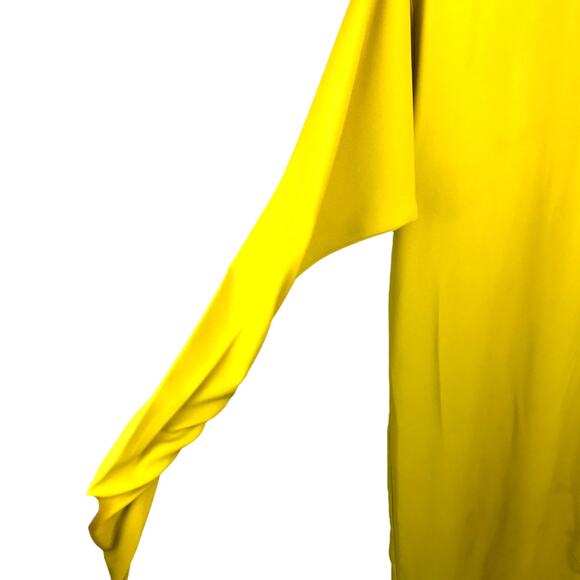ASOS Design Maxi Dress Womens Sz 8 Yellow Ruched Long Sleeve - Picture 8 of 12